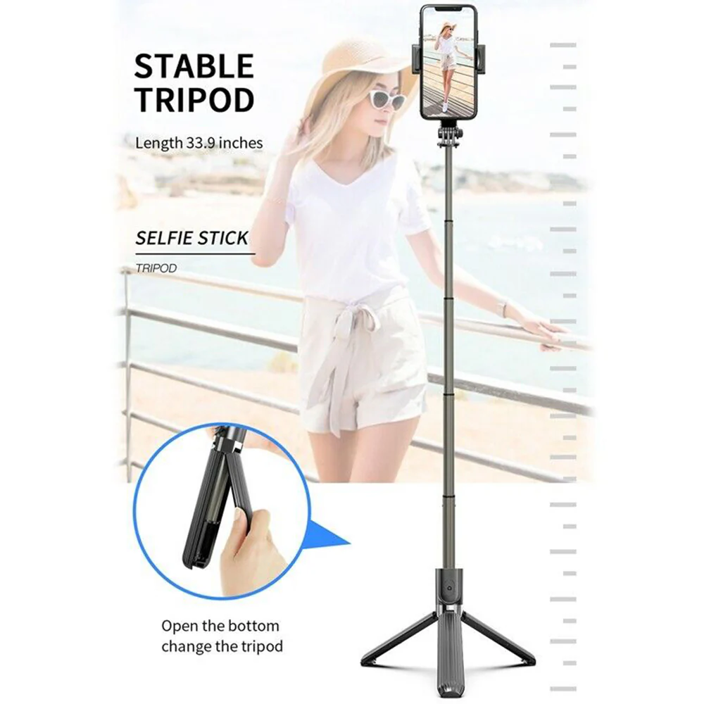 Selfie Stick Bluetooth Techsuit L08, Universal, Black - Image 6