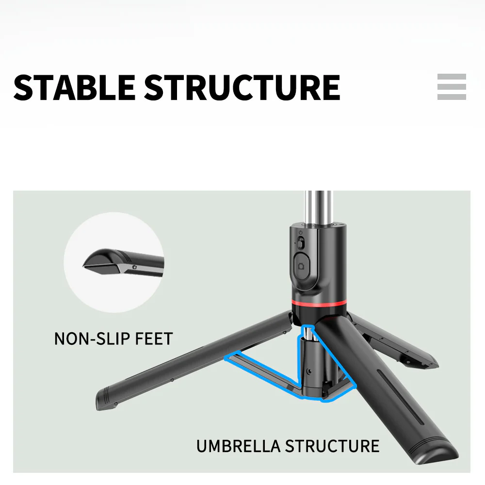 Selfie Stick Bluetooth Techsuit L13, Universal, Black - Image 3