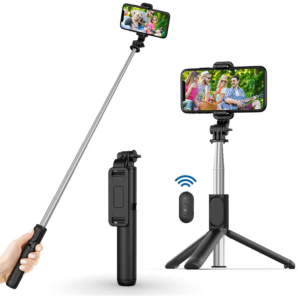 Selfie Stick Bluetooth Techsuit Q01, Universal, Black - Image 7