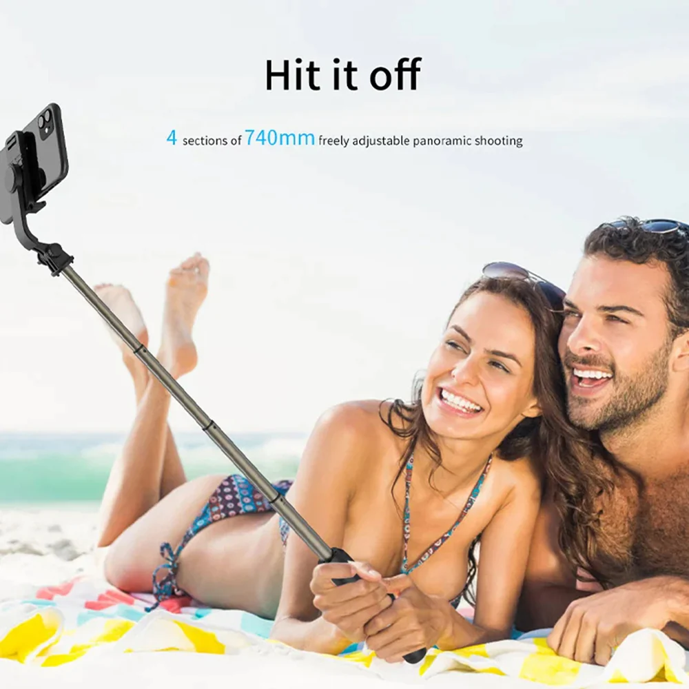 Selfie Stick Bluetooth Techsuit Q03, Universal, Black - Image 4