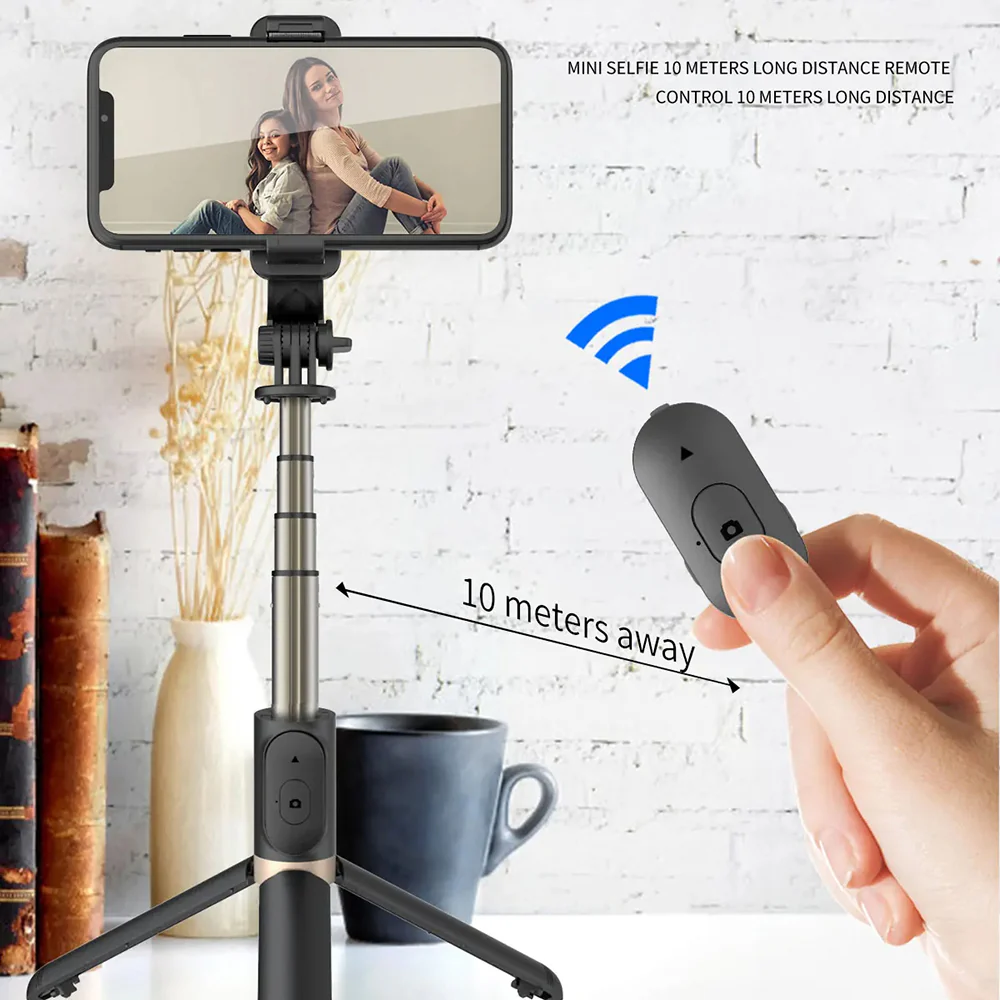 Selfie Stick Bluetooth Techsuit Q03, Universal, Black - Image 7