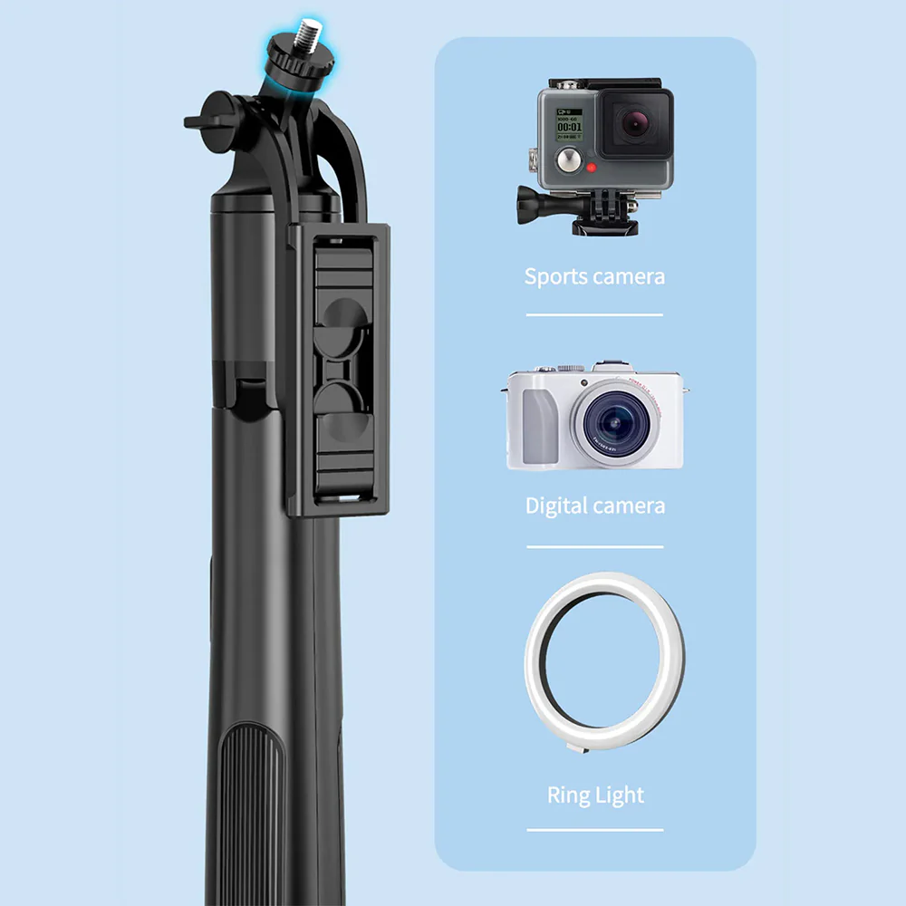 Selfie Stick Bluetooth Techsuit Q06, Universal, Black - Image 5