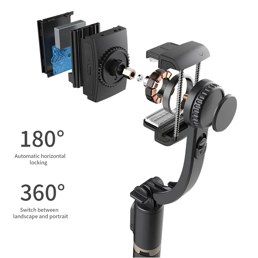 Selfie Stick Bluetooth Techsuit Q08, Universal, Black - Image 4