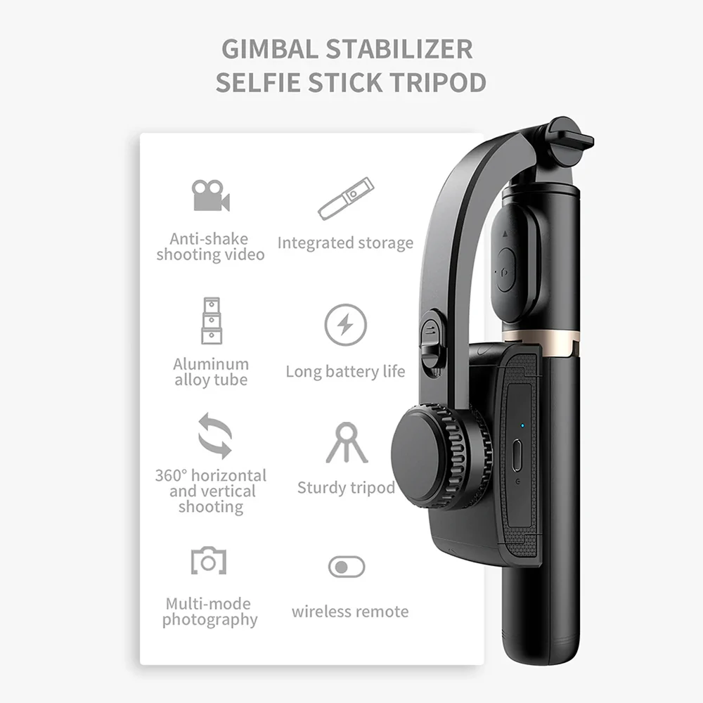 Selfie Stick Bluetooth Techsuit Q08, Universal, Black - Image 6