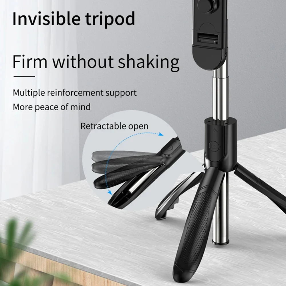 Selfie Stick Bluetooth Techsuit S01-S, Universal, Black - Image 2