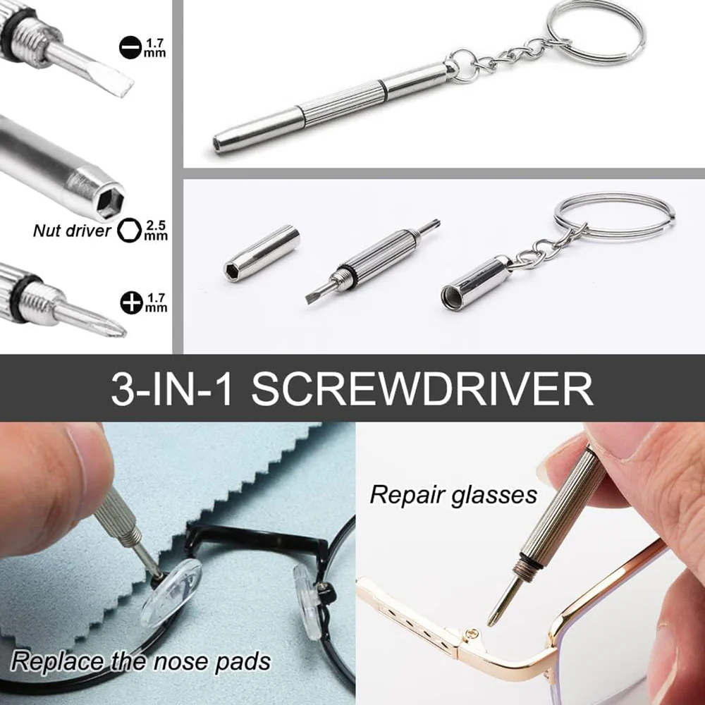 Silicone Nose Pads for Glasses and Techsuit ST1 Screwdriver, Set of 10 Pieces, Transparent - Image 5