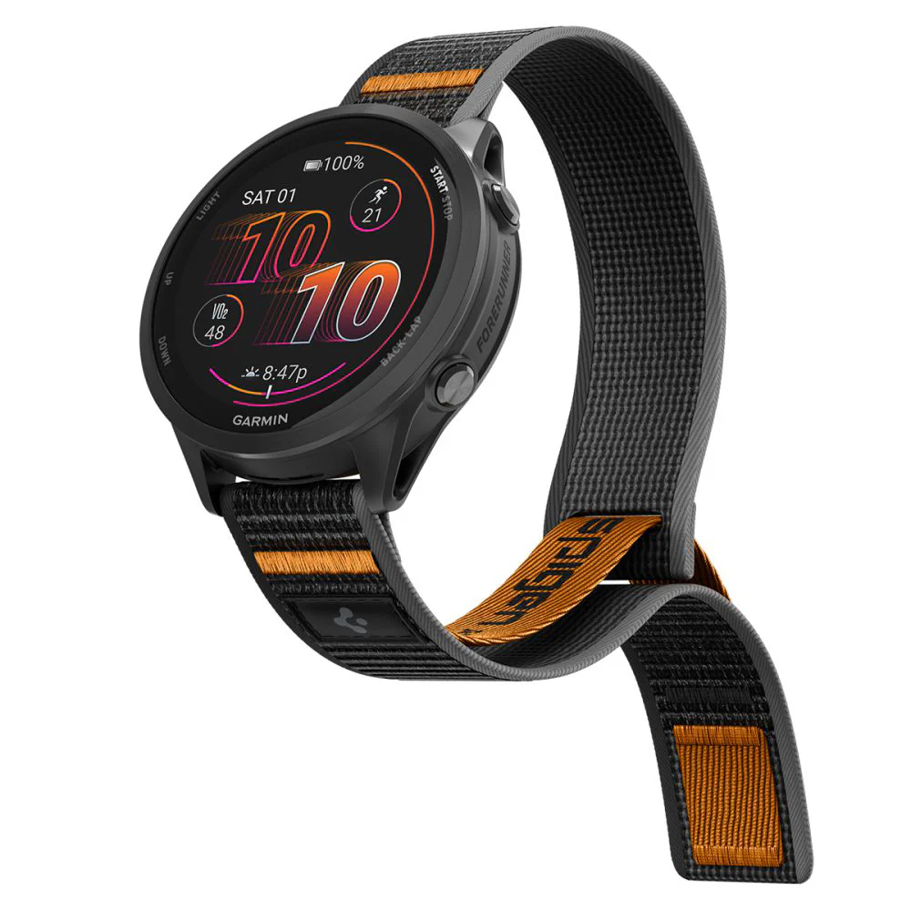 Spigen Athlex Air 2 Strap for Garmin Watch Venu / Forerunner Series, 22mm, Black Orange AMP11425 - Image 3