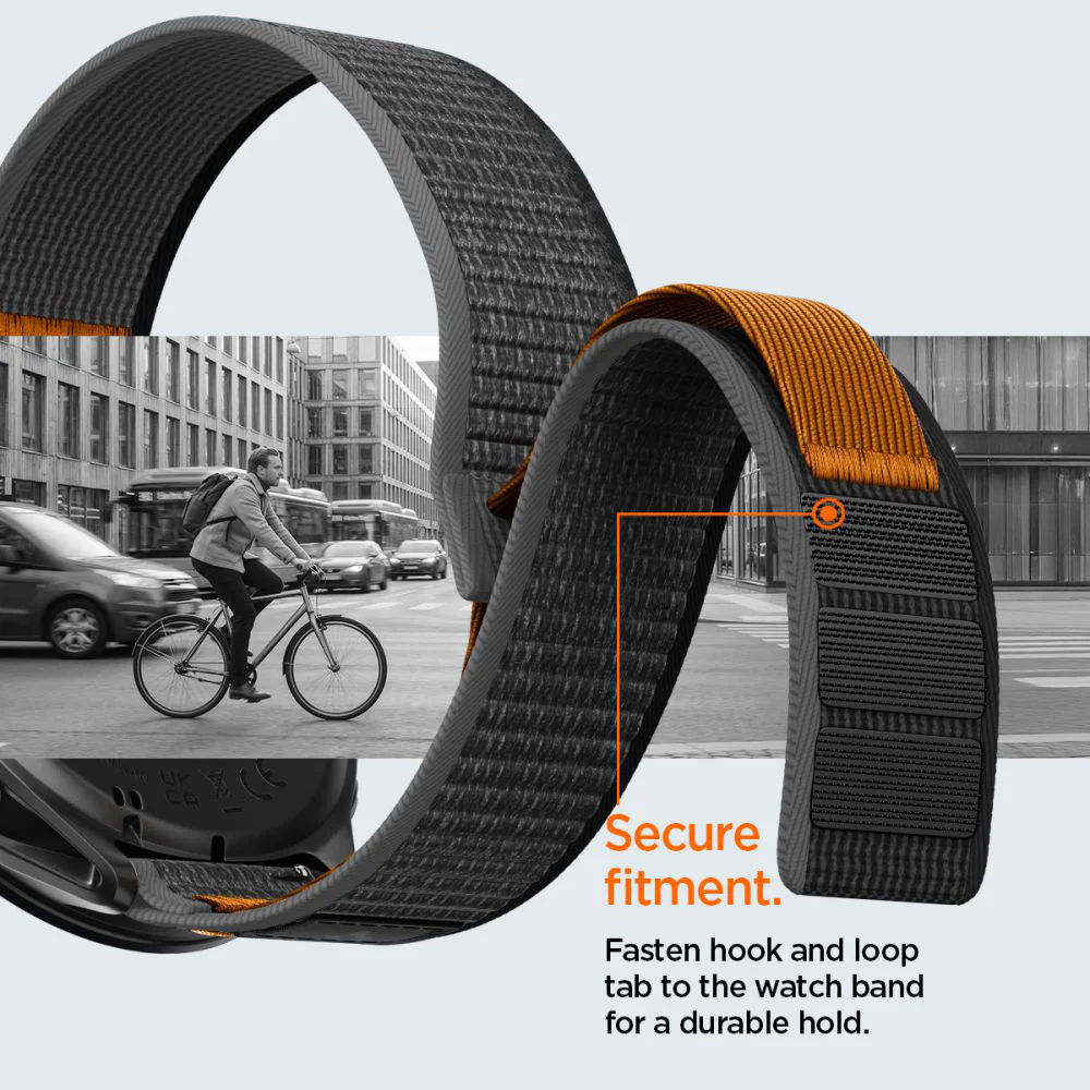 Spigen Athlex Air 2 Strap for Garmin Watch Venu / Forerunner Series, 22mm, Black Orange AMP11425 - Image 5