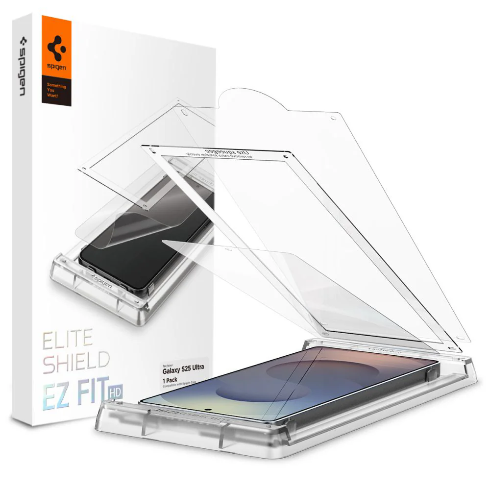 Spigen Elite Shield EZ FIT HD Screen Protector for Samsung Galaxy S25 Ultra S938, Plastic AFL09083