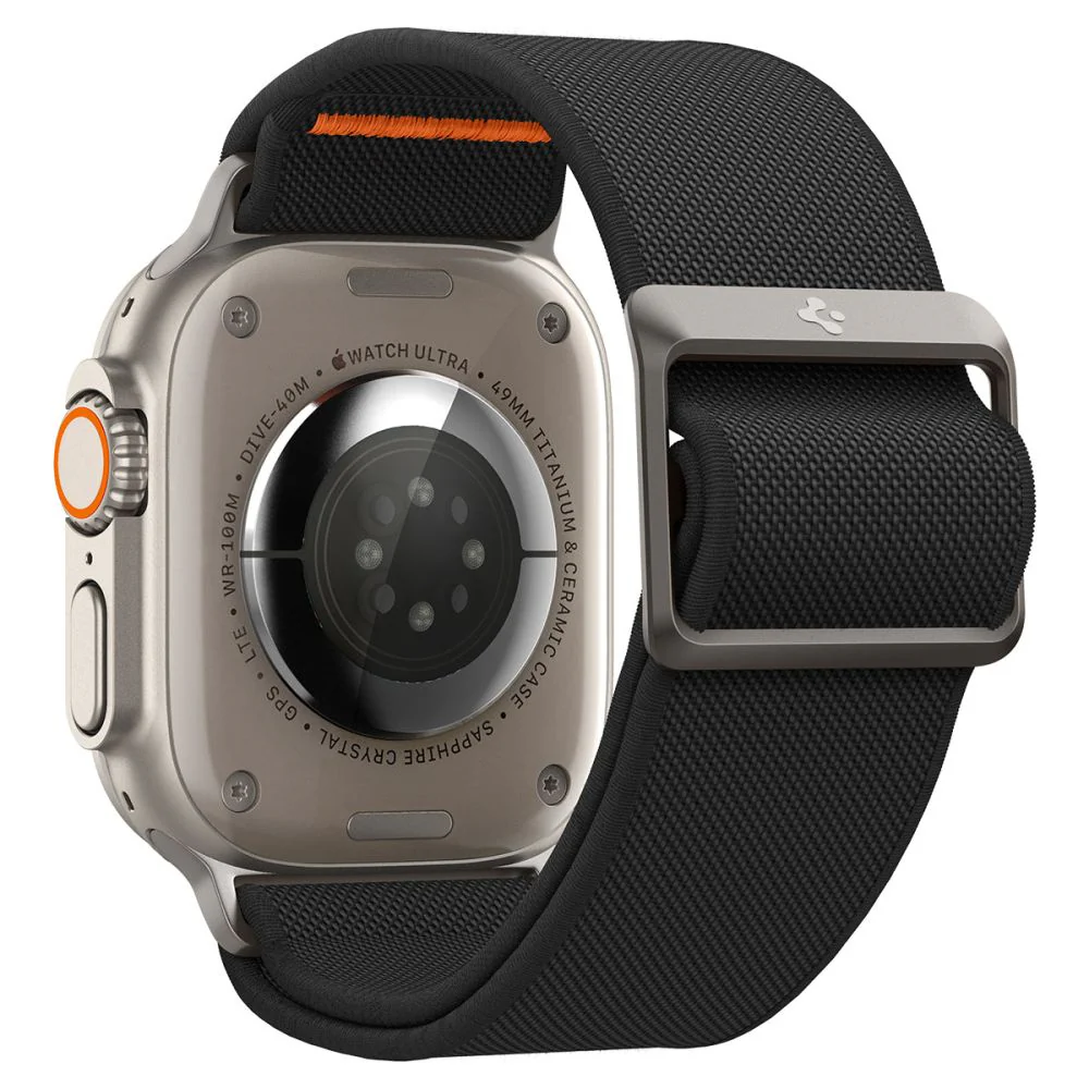 Spigen Fit Lite Ultra Strap for Apple Watch 49mm / 46mm / 45mm / 44mm / 42mm Series, Black AMP05983 - Image 2