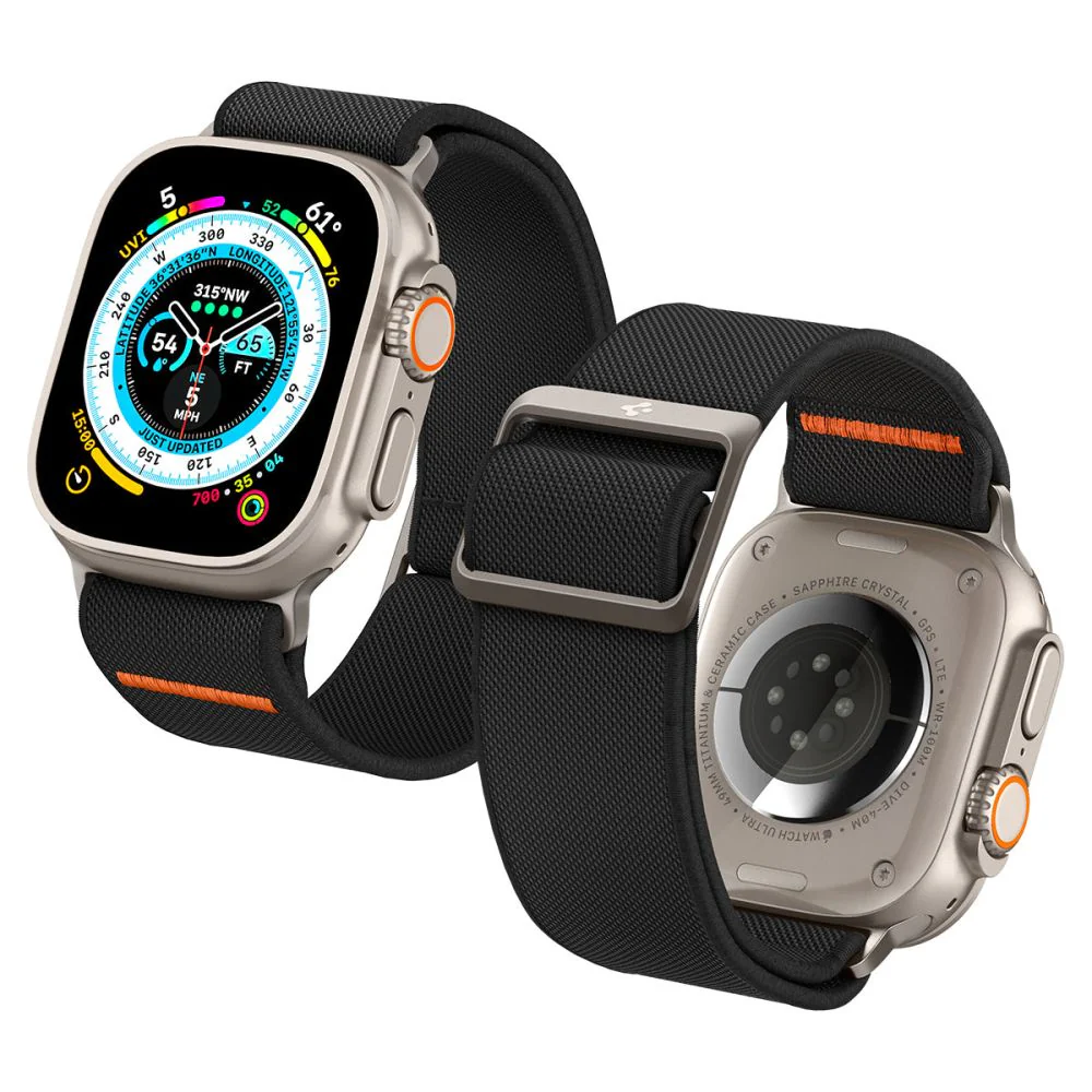 Spigen Fit Lite Ultra Strap for Apple Watch 49mm / 46mm / 45mm / 44mm / 42mm Series, Black AMP05983 - Image 7