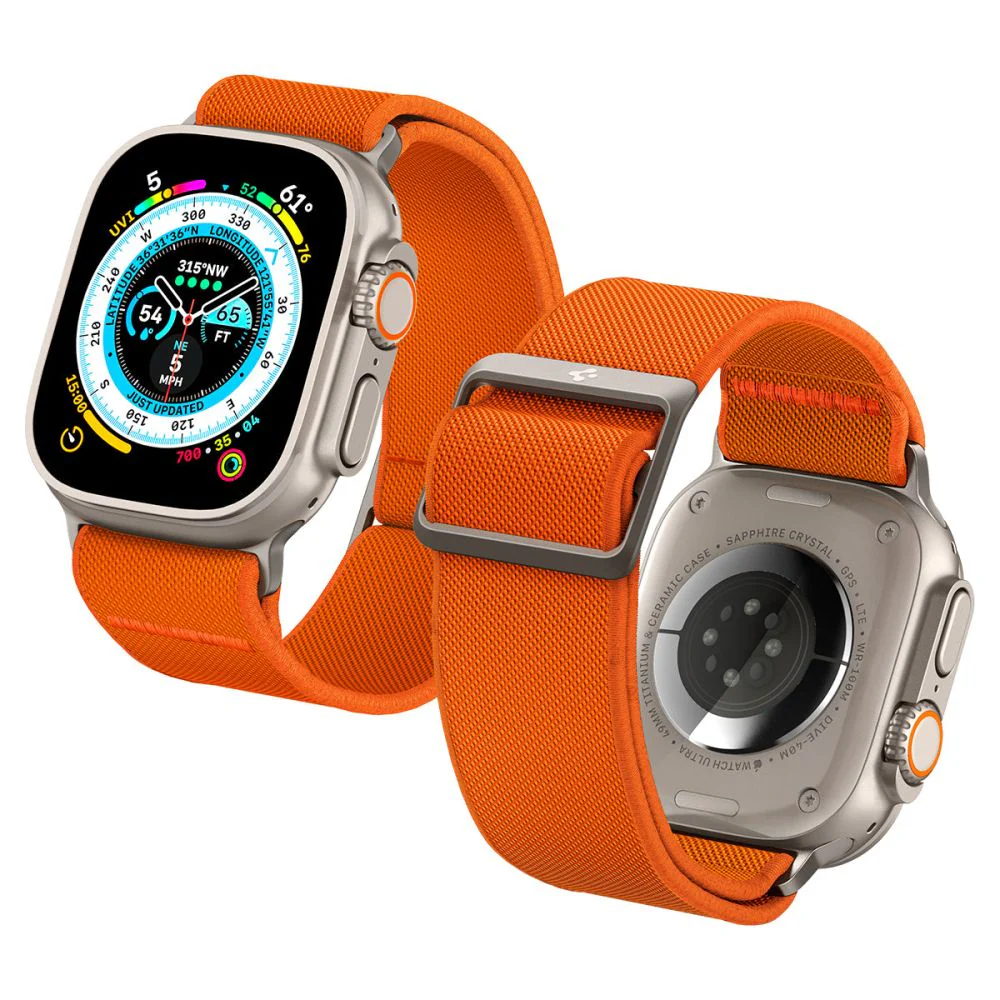 Spigen Fit Lite Ultra Strap for Apple Watch 49mm / 46mm / 45mm / 44mm / 42mm Series, Orange AMP05986 - Image 2