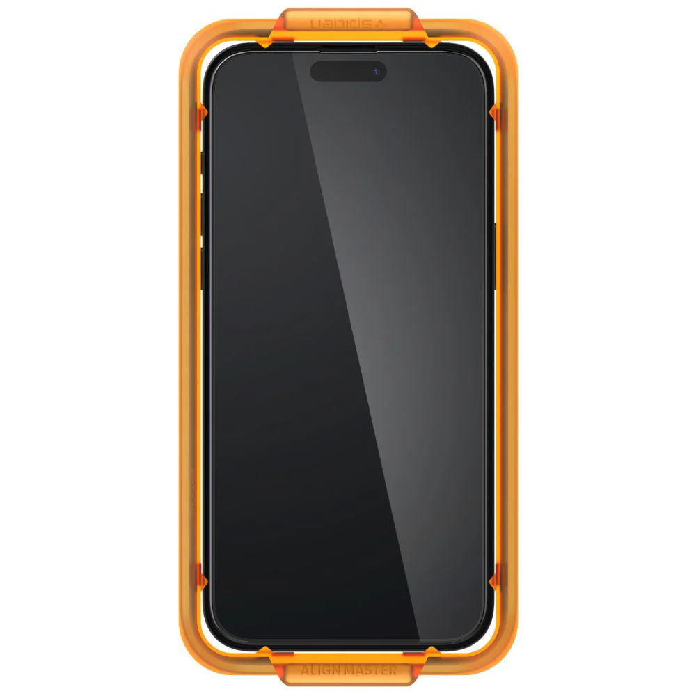 Spigen GlastR Align Master Screen Protector for Apple iPhone 15 Plus, Tempered Glass, Full Glue, Set of 2 pieces, Black AGL06886 - Image 2
