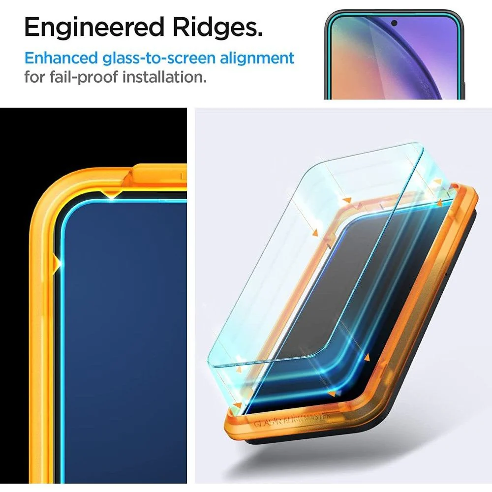 Spigen GlastR Align Master Screen Protector for Samsung Galaxy A54 A546, Tempered Glass, Full Glue, Set of 2 pieces AGL05966 - Image 3