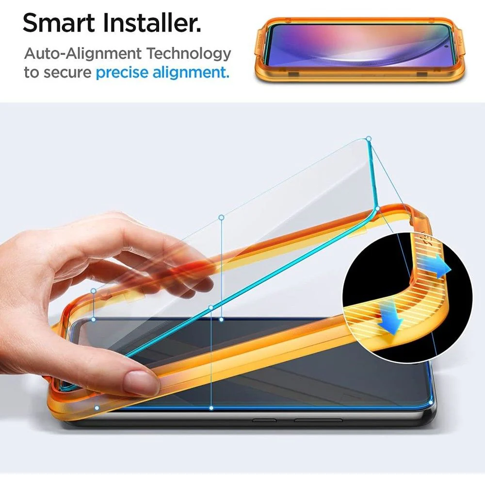 Spigen GlastR Align Master Screen Protector for Samsung Galaxy A54 A546, Tempered Glass, Full Glue, Set of 2 pieces AGL05966 - Image 6