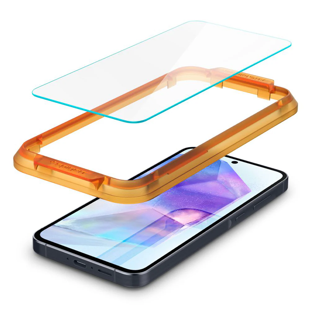 Spigen GlastR Align Master Screen Protector for Samsung Galaxy A55 5G A556, Tempered Glass, Full Glue, Set of 2 pieces AGL07775 - Image 2