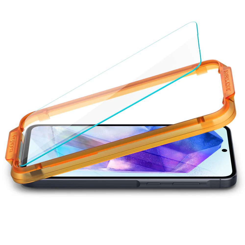 Spigen GlastR Align Master Screen Protector for Samsung Galaxy A55 5G A556, Tempered Glass, Full Glue, Set of 2 pieces AGL07775 - Image 4