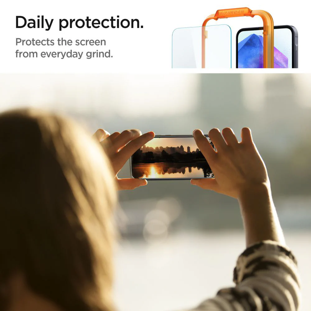 Spigen GlastR Align Master Screen Protector for Samsung Galaxy A55 5G A556, Tempered Glass, Full Glue, Set of 2 pieces AGL07775 - Image 7