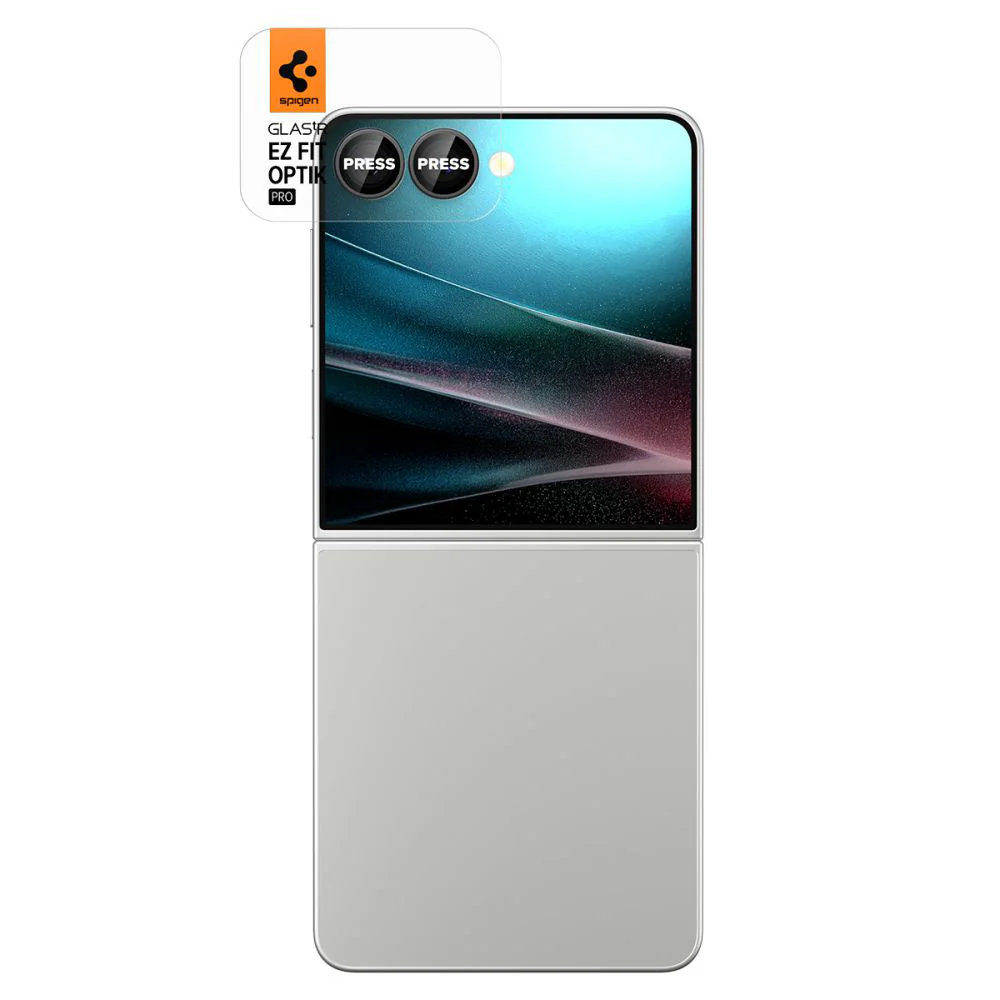 Spigen GlastR EZ FIT Optik Pro HD Back Camera Protector for Samsung Galaxy Z Flip7 F766, Tempered Glass, Set of 2 pieces, Black AGL09587 - Image 3