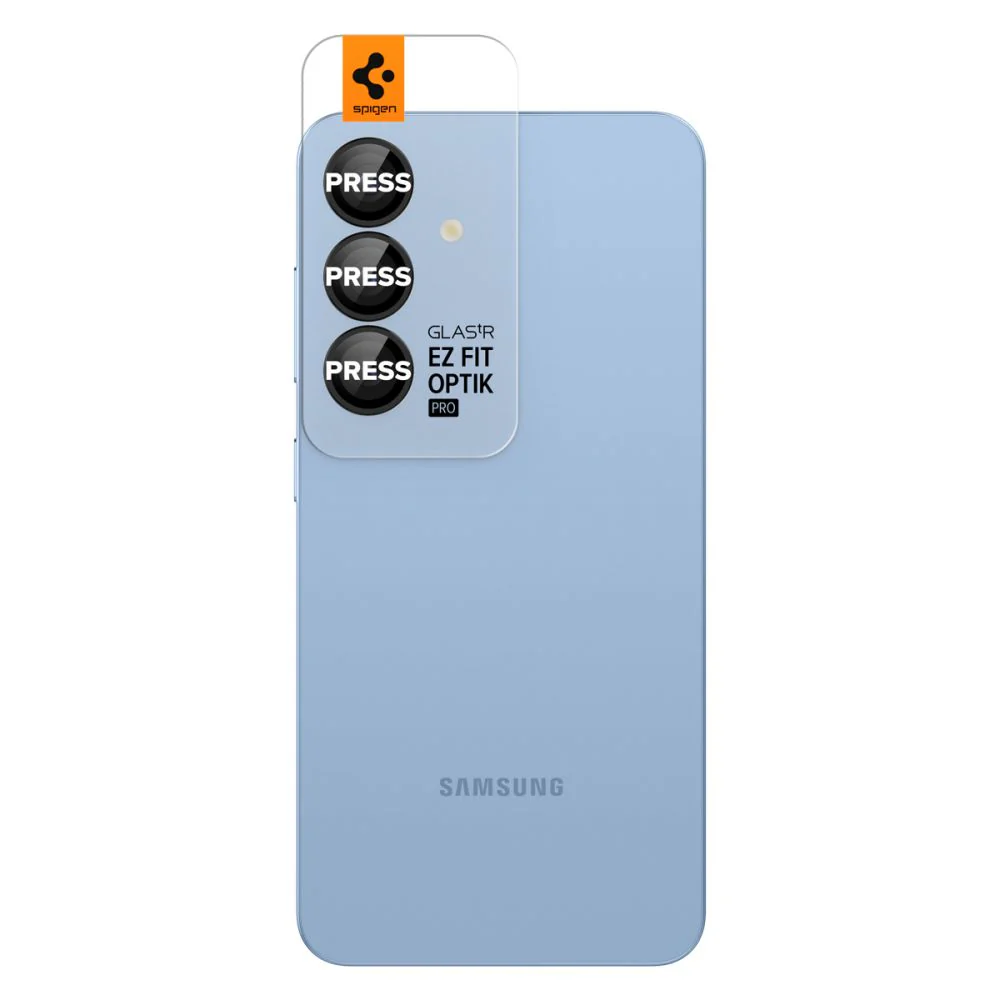 Spigen GlastR EZ FIT Optik Pro HD Rear Camera Protector for Samsung Galaxy S25+ S936, Tempered Glass, Set of 2 pieces, Black AGL09088 - Image 2