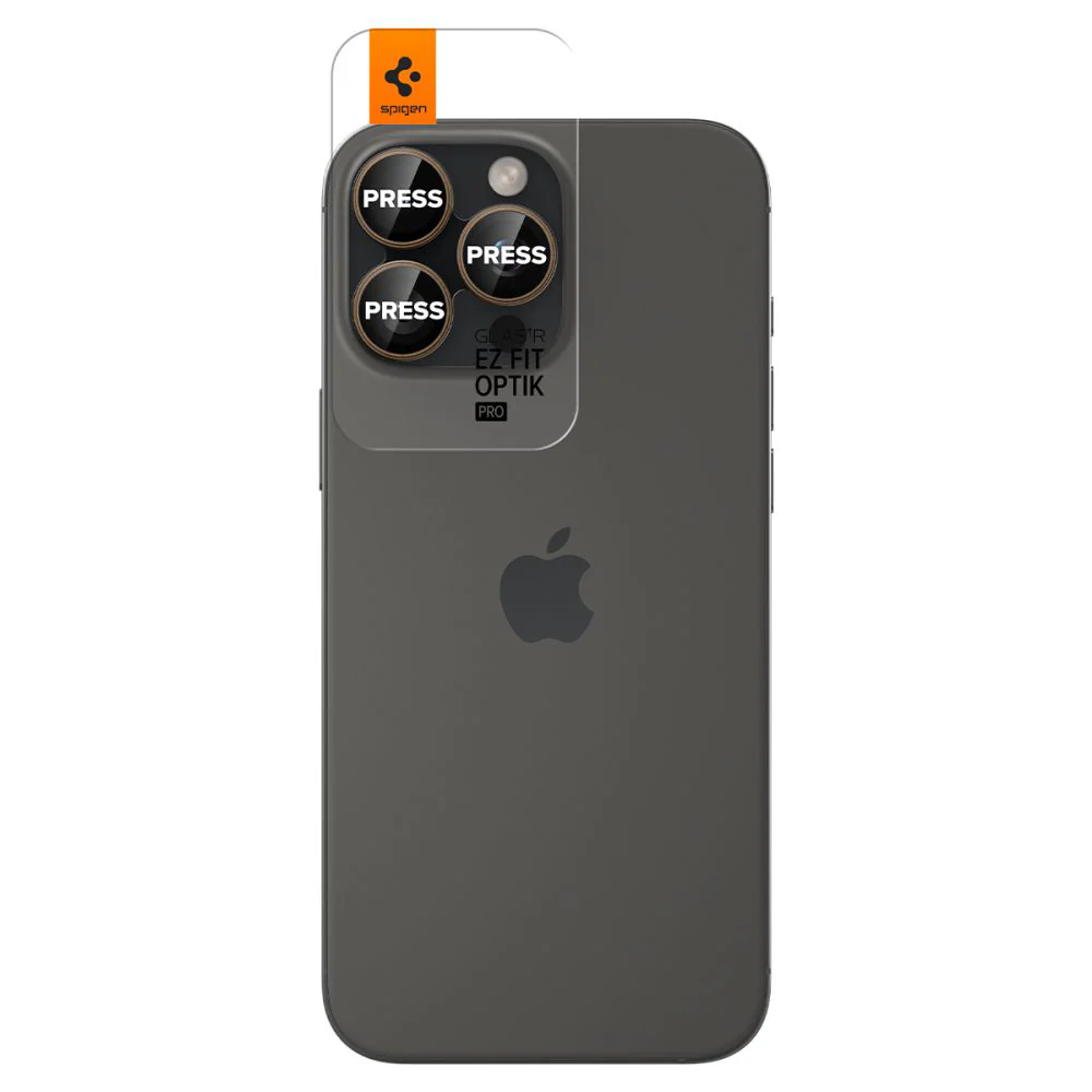 Spigen GlastR EZ FIT Optik Pro Rear Camera Protector for Apple iPhone 16 Pro, Tempered Glass, Set of 2 pieces, Bronze AGL08862 - Image 2