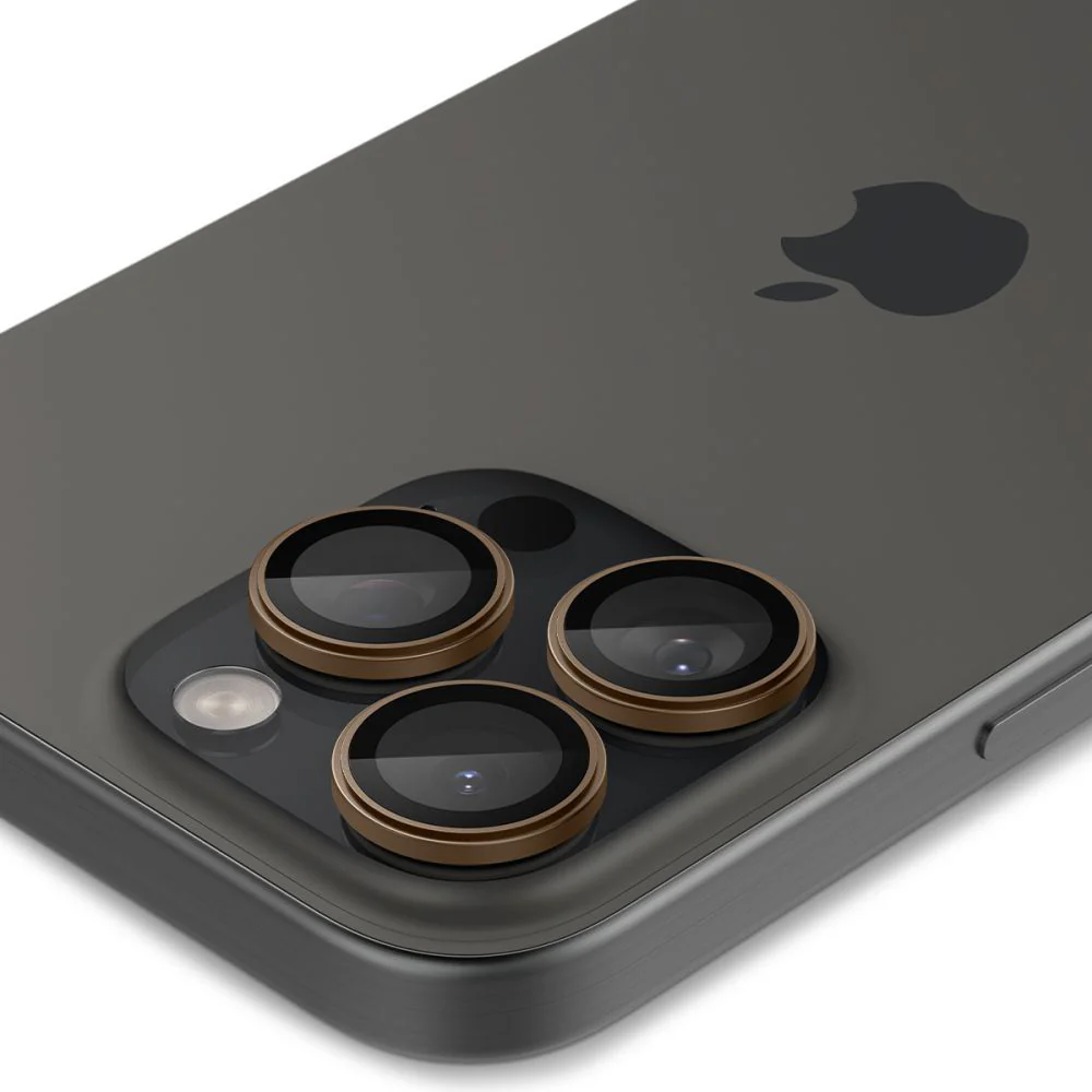 Spigen GlastR EZ FIT Optik Pro Rear Camera Protector for Apple iPhone 16 Pro, Tempered Glass, Set of 2 pieces, Bronze AGL08862 - Image 3