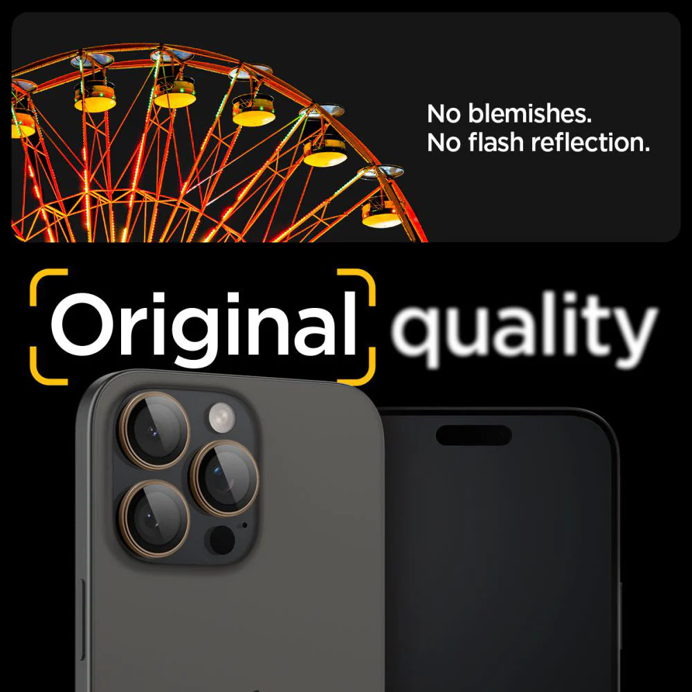 Spigen GlastR EZ FIT Optik Pro Rear Camera Protector for Apple iPhone 16 Pro, Tempered Glass, Set of 2 pieces, Bronze AGL08862 - Image 6