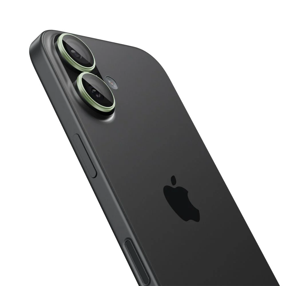 Spigen GlastR EZ FIT Optik Pro Rear Camera Protector for Apple iPhone 17 / 16 Plus / 16, Tempered Glass, Set of 2 Pieces, Green AGL10128 - Image 5