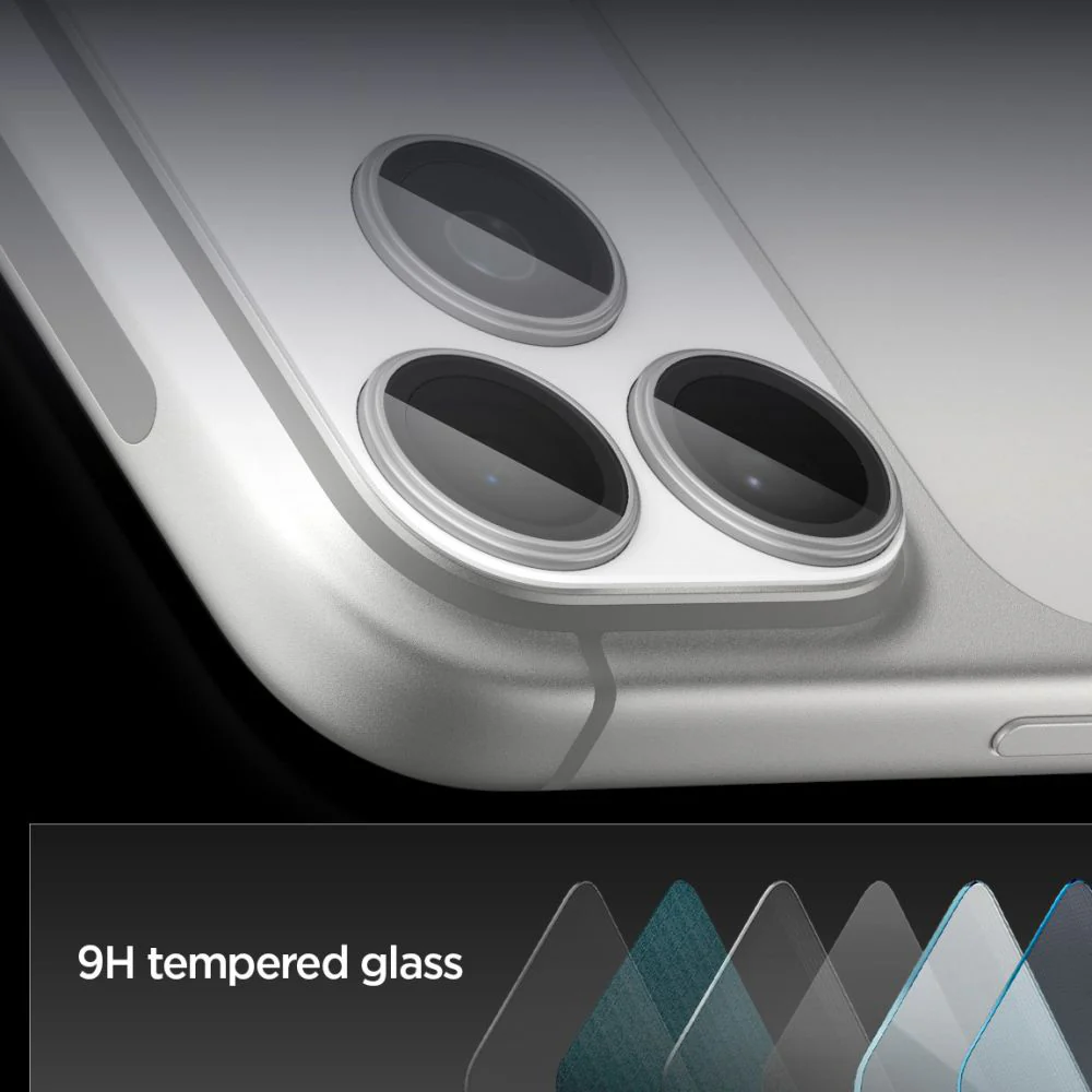 Spigen GlastR EZ FIT Optik Pro XL Rear Camera Protector for Apple iPhone 17 Pro, Tempered Glass, Silver AGL10647 - Image 6