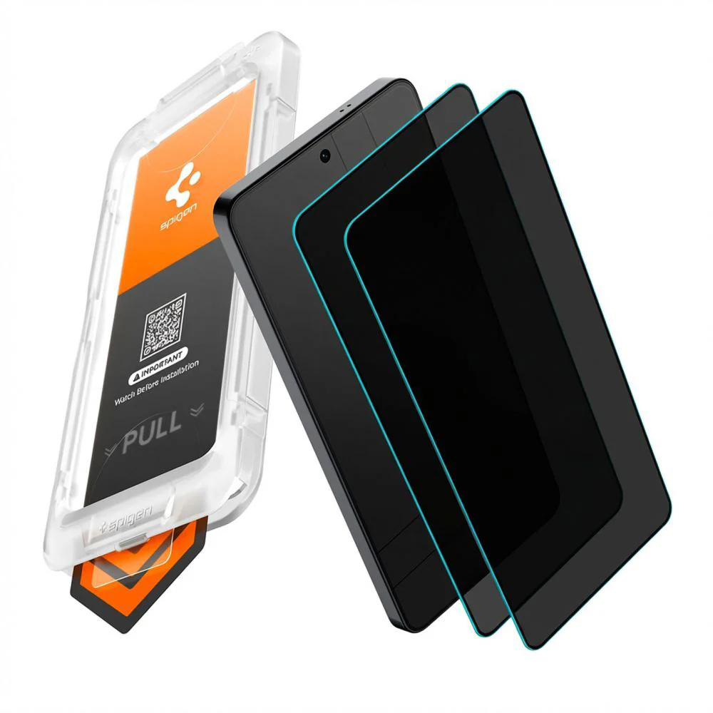 Spigen GlastR EZ FIT Pro HD Privacy Screen Protector for Samsung Galaxy S26 Plus S947, Tempered Glass, Full Glue, Set of 2 pieces AGL11085 - Image 2