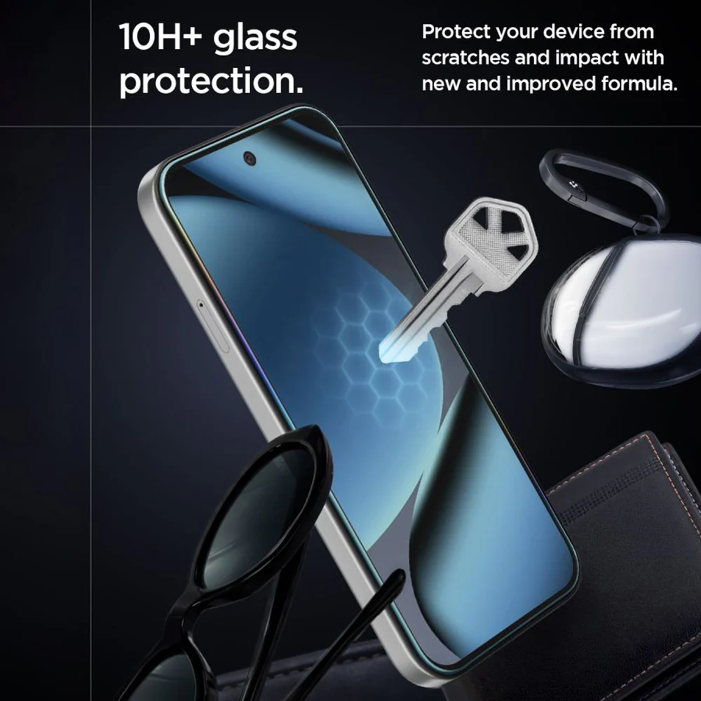 Spigen GlastR EZ FIT Pro HD Screen Protector for Google Pixel 10a, Tempered Glass, Full Glue, Set of 2 pieces AGL11364 - Image 6