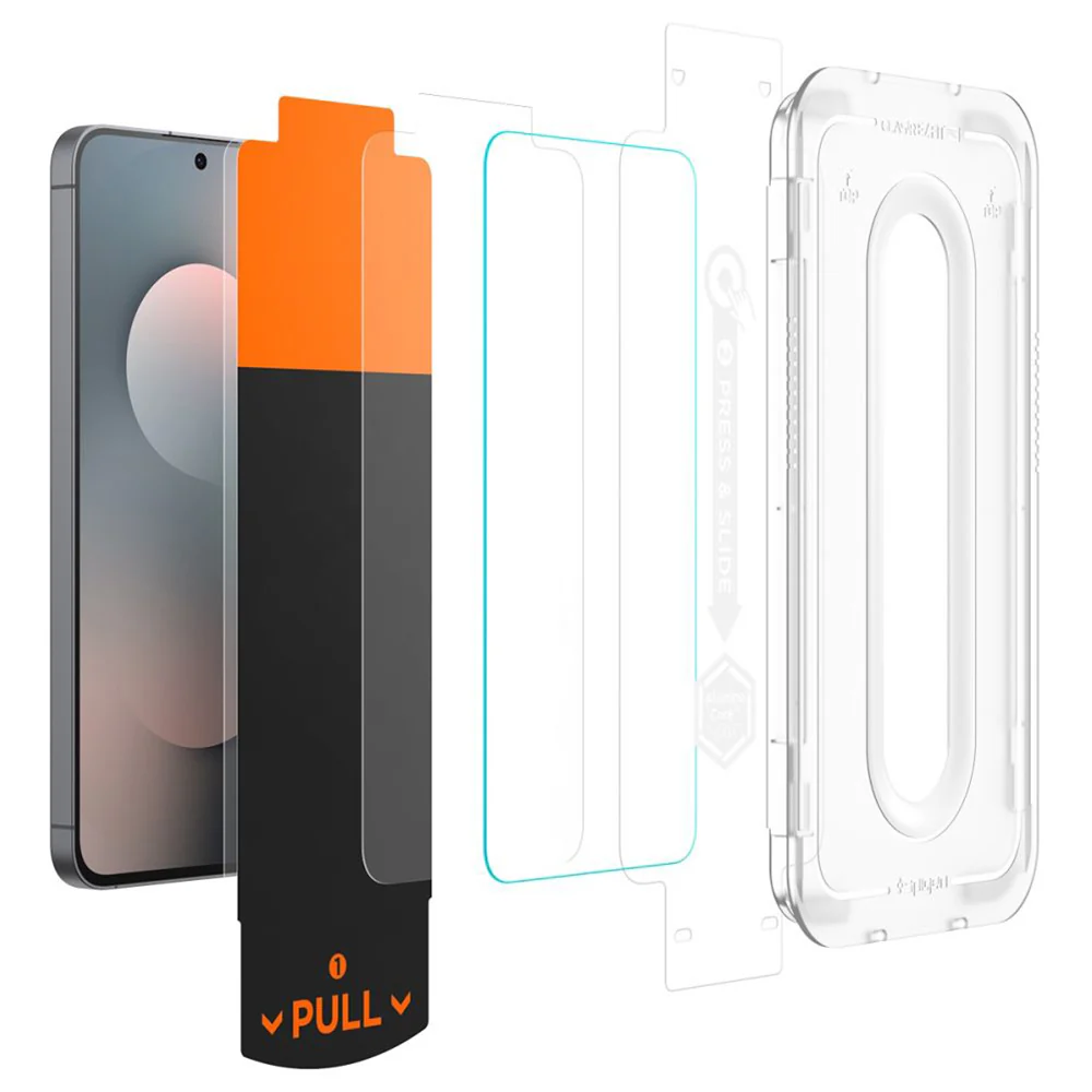 Spigen GlastR EZ FIT Pro HD Screen Protector for Samsung Galaxy S25 FE, Tempered Glass, Full Glue, Set of 2 pieces AGL10202 - Image 3