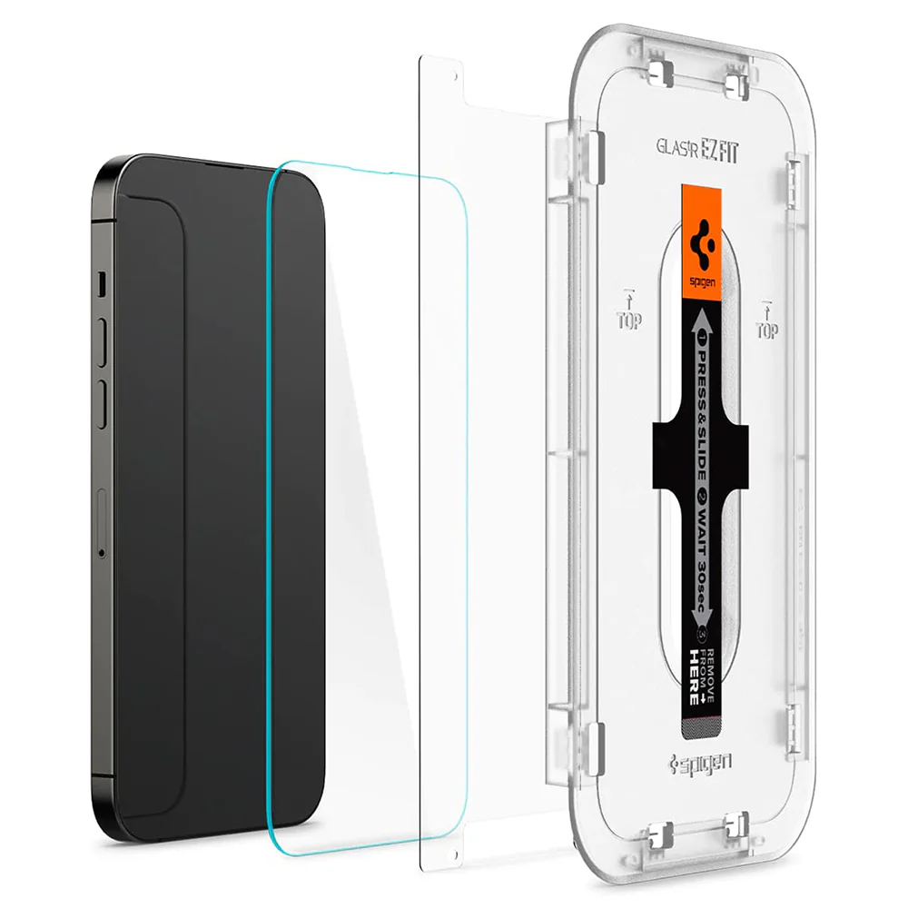 Spigen GlastR EZ FIT Screen Protector for Apple iPhone 14 Pro, Tempered Glass, Full Glue, Set of 2 pieces AGL05214 - Image 4