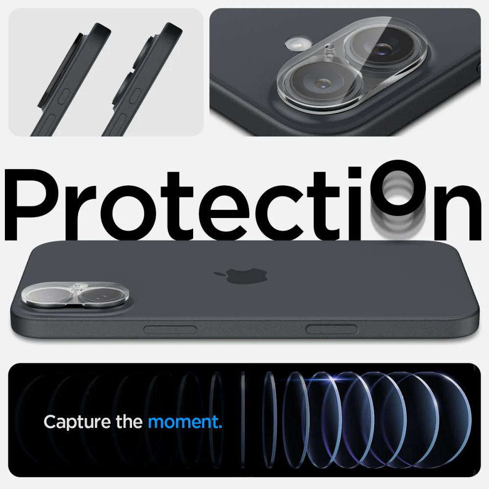 Spigen GlastR Optik Rear Camera Protective Film for Apple iPhone 16 Plus / 16, Tempered Glass, Set of 2 Pieces, Transparent AGL07923 - Image 10