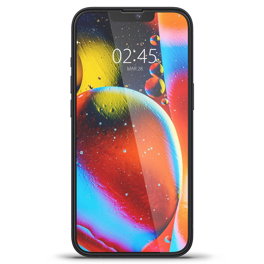 Spigen GlastR Slim Screen Protector for Apple iPhone 17e / 16e / 14 / 13 Pro, Tempered Glass, Full Glue, Black AGL03392 - Image 4