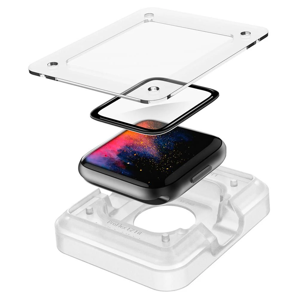 Spigen ProFlex EZ FIT Protective Film for Apple Watch 44mm Series, Set of 2 pieces, Flexible Glass, Black AFL01220 - Image 2