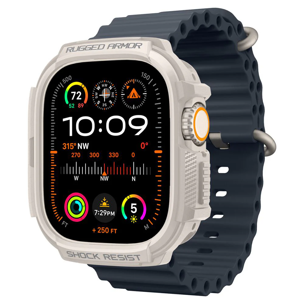 Spigen Rugged Armor Case for Apple Watch Ultra Series, Beige ACS07381 - Image 2