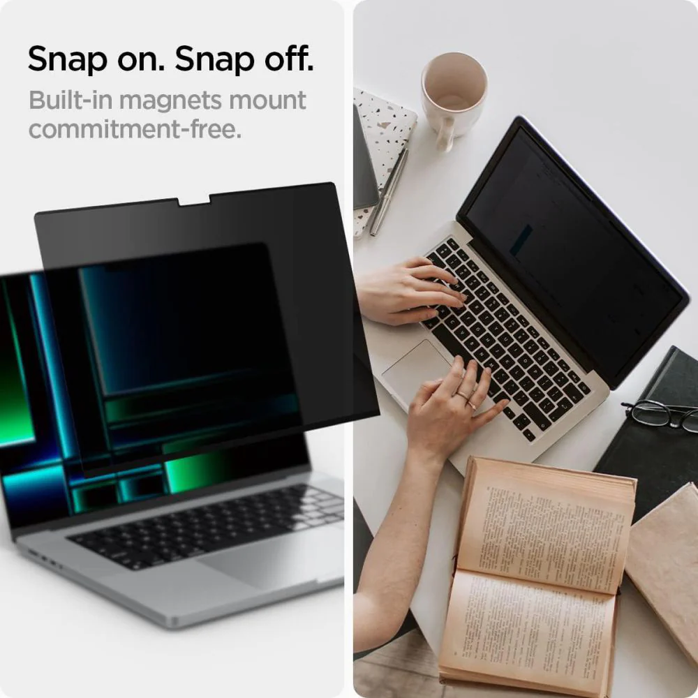 Spigen Safe View Magnetic Privacy Screen Protector for Apple MacBook Pro 14inch (2026) / (2025) / (2024) / (2023) / (2022) / (2021), Plastic AFL06158 - Image 2