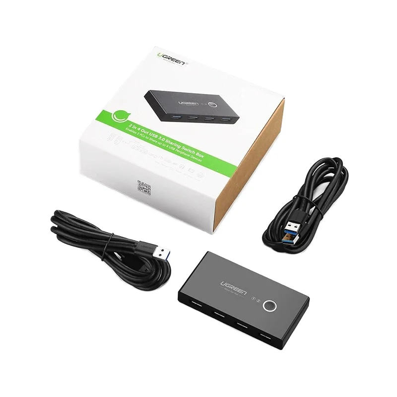 Switch USB UGREEN US216 (30768) Two Sharing Box New Version, 4 x USB-A 3.0, Black - Image 4