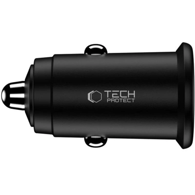 Tech-Protect CC02 Car Charger, 35W, 3A, 1 x USB-A - 1 x USB-C, Black - Image 2