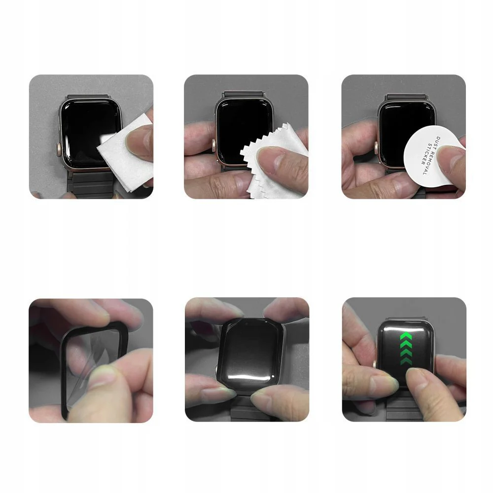 Tech-Protect Flex+ Protection Film for Apple Watch 46mm Series, Set of 2 Pieces, Flexible Glass, Black - Image 3