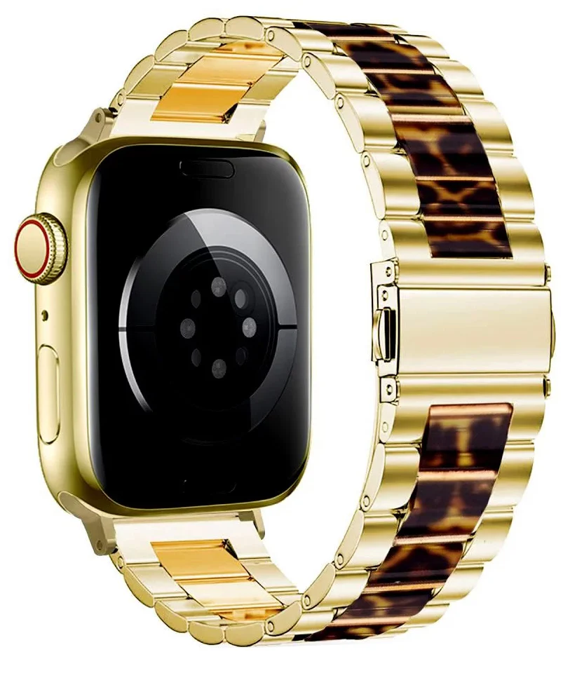 Tech-Protect Modern Leopard Strap for Apple Watch 42mm / 41mm / 40mm Series, Golden - Image 2