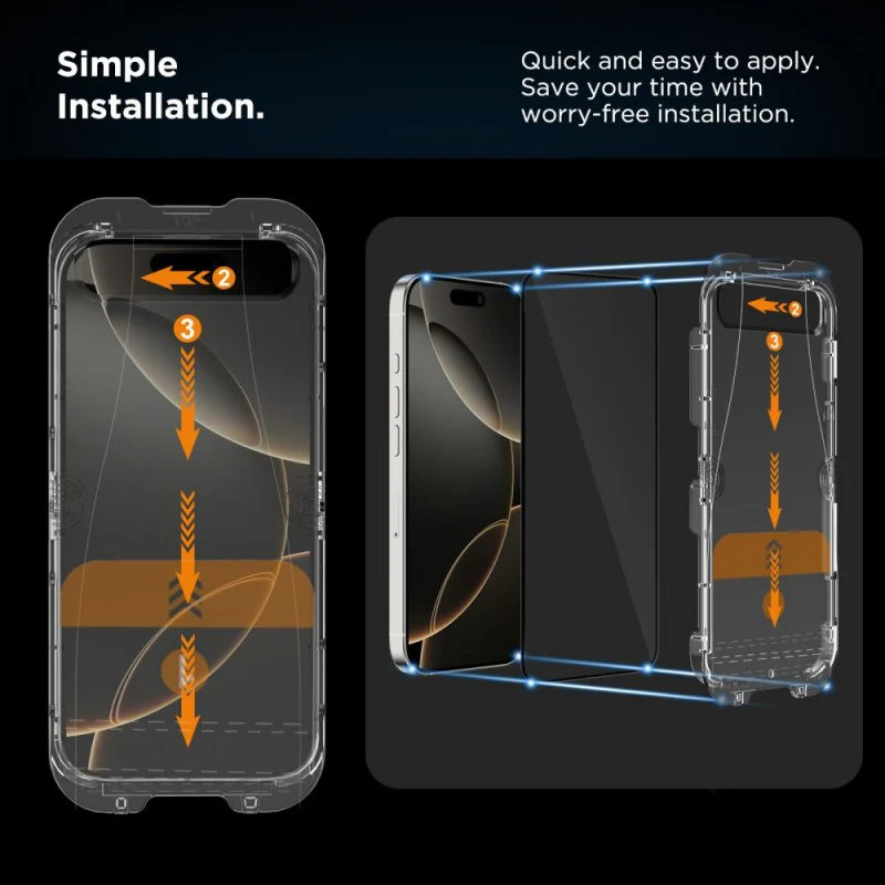 Tech-Protect Quick Set+ Screen Protector for Apple iPhone 17e / 16e / 14 / 13 Pro, Tempered Glass, Full Glue, 2-Piece Set, Black - Image 5