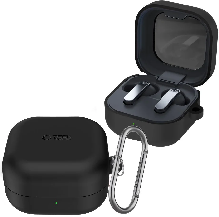 Tech-Protect Silicone Hook Case for Samsung Galaxy Buds4 / Buds4 Pro, Black - Image 3