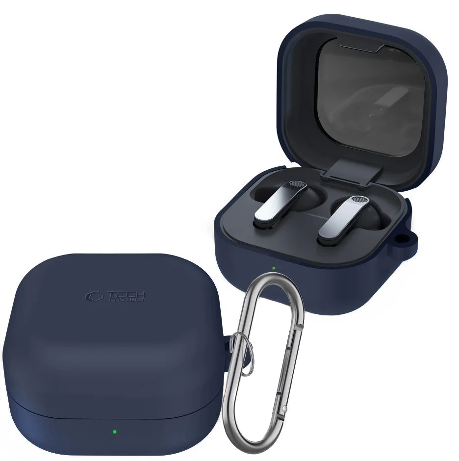 Tech-Protect Silicone Hook Case for Samsung Galaxy Buds4 / Buds4 Pro, Navy Blue - Image 3