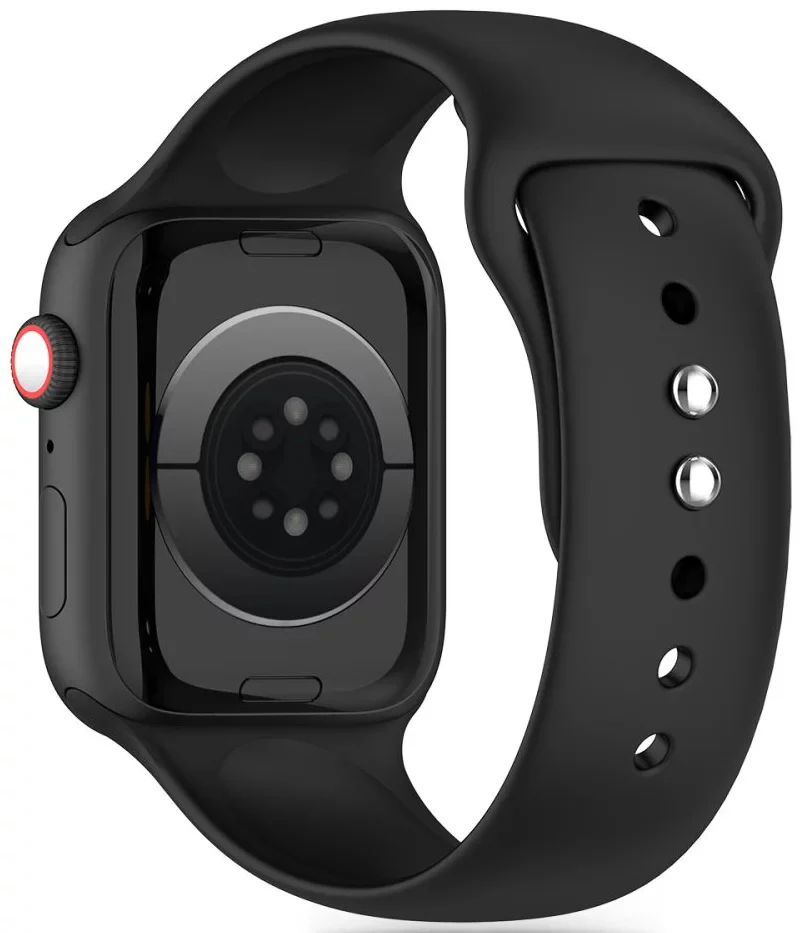 Tech-Protect Silicone Strap for Apple Watch 42mm / 41mm / 40mm Series, Black - Image 2
