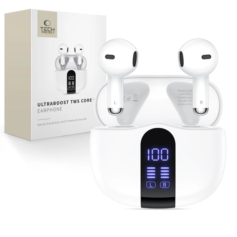 Tech-Protect Ultraboost Core G2 Bluetooth Handsfree, TWS, White - Image 6
