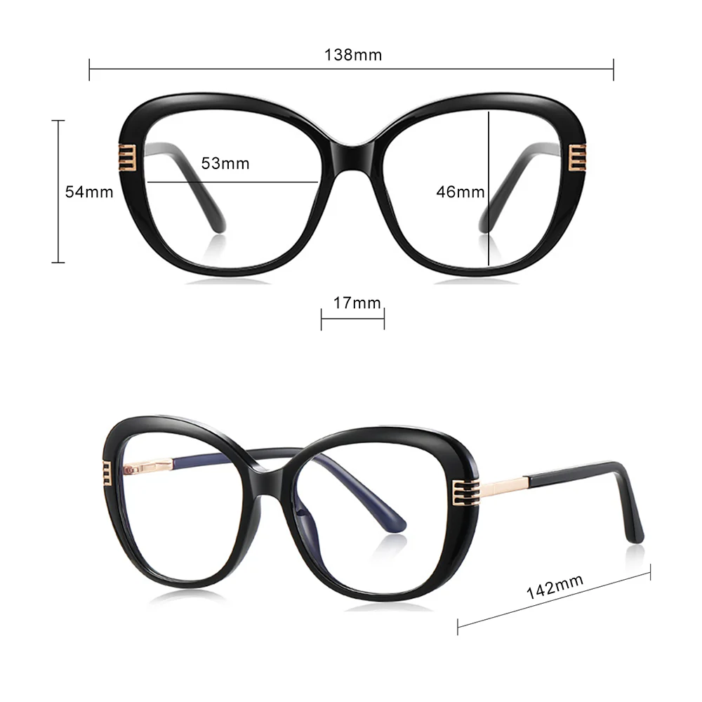 Techsuit 2265 Women's Computer Glasses, Anti-Blue Light, Black Gold - Image 7