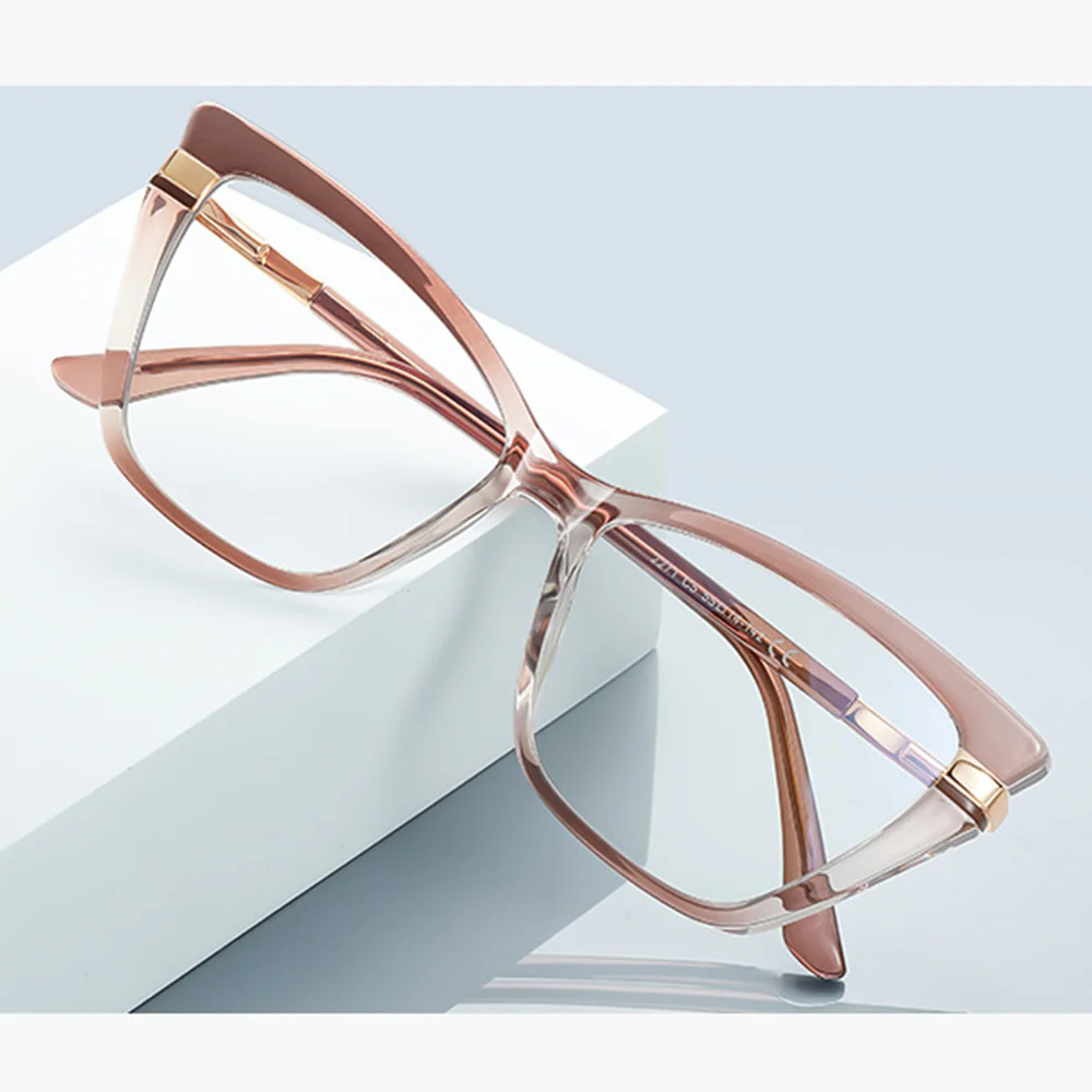 Techsuit 2271 Women's Computer Glasses, Anti-Blue Light, Light Brown - Image 2