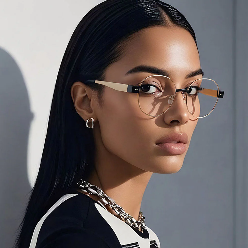 Techsuit 3175 Women's Computer Glasses, Anti-Blue Light, Gold Print - Image 8